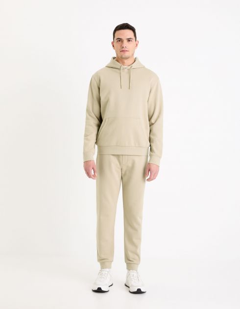 Pantalon de jogging 100% coton - taupe clair