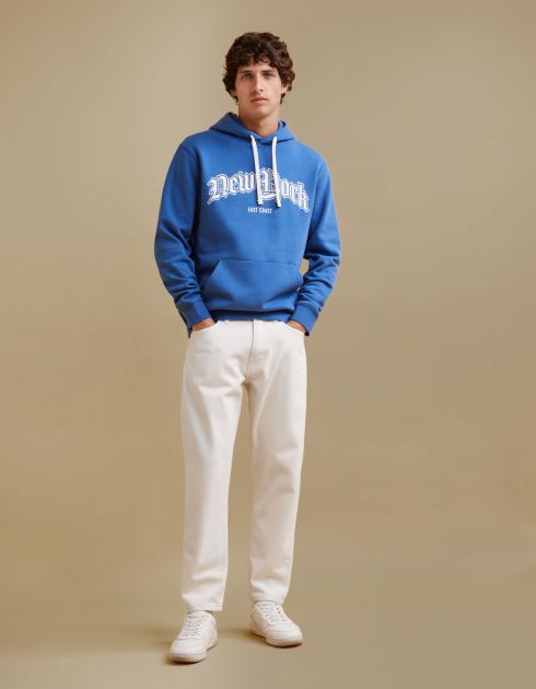 Jean relax C85 100% coton - blanc
