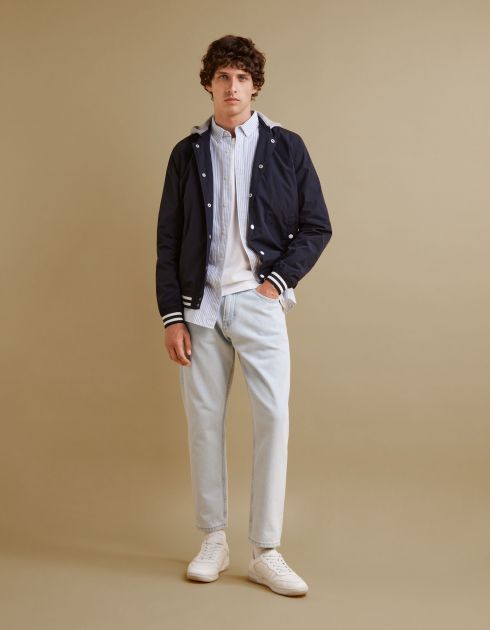 Jean relax C85 100% coton - bleu clair