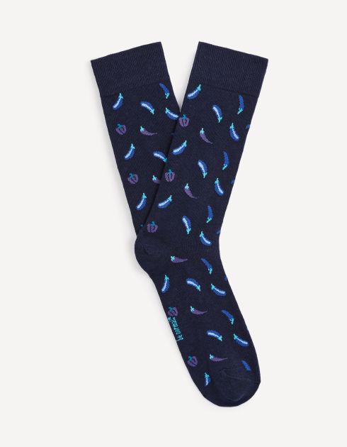 Chaussettes hautes coton - marine