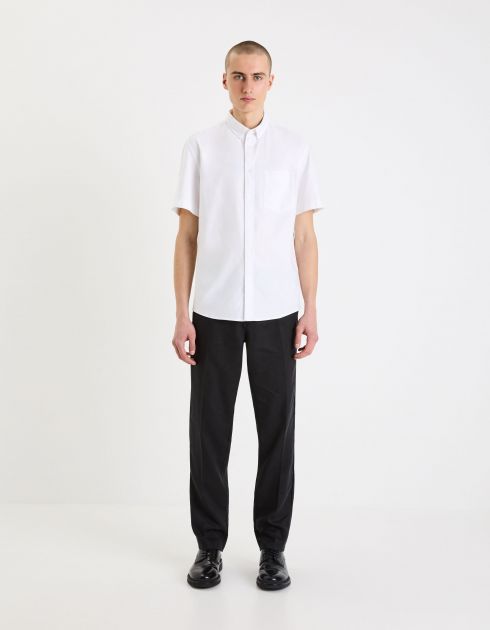 Pantalon chino slim en lin - noir