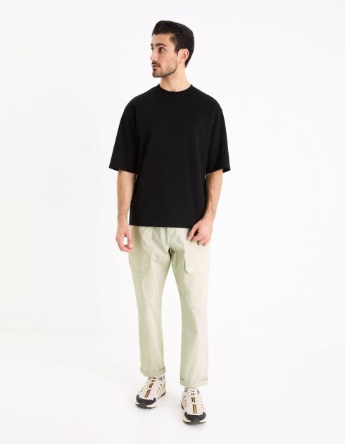 Pantalon poches plaquées coton stretch - beige