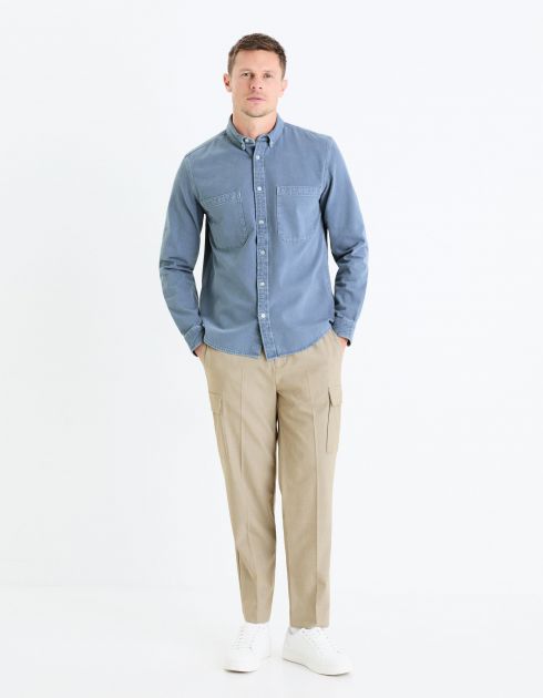 Chemise regular 100% coton - bleu