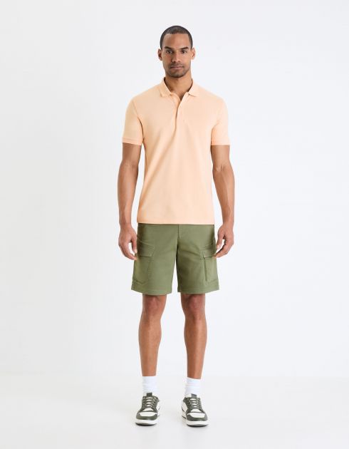 Bermuda en maille coton stretch - kaki