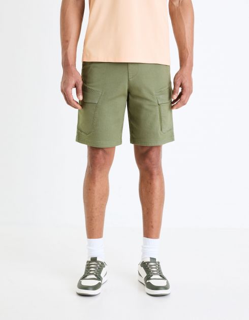 Bermuda en maille coton stretch - kaki