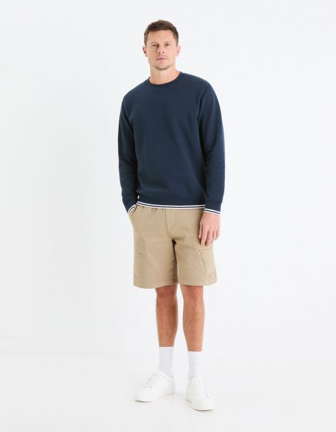 Bermuda en maille coton stretch - beige