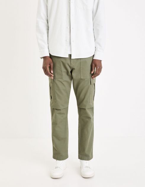 Pantalon cargo 100% coton - kaki