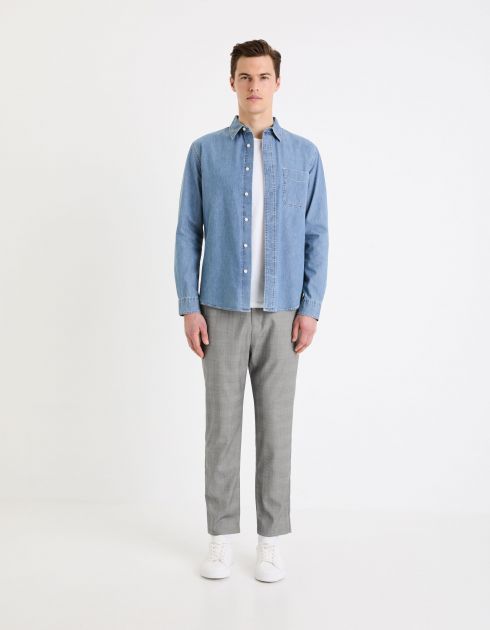 Pantalon taille élastiquée - gris
