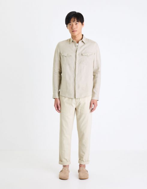 Pantalon jogger en coton - beige