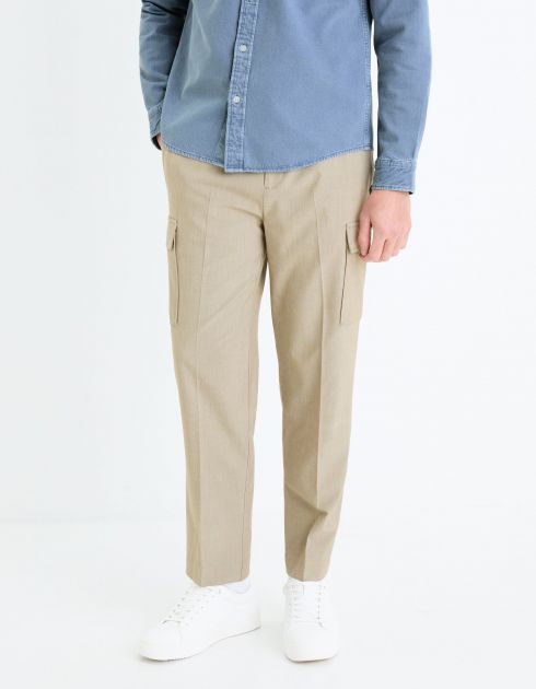 Pantalon cargo 24h coton stretch - beige