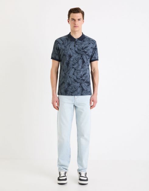 Polo piqué en coton - marine