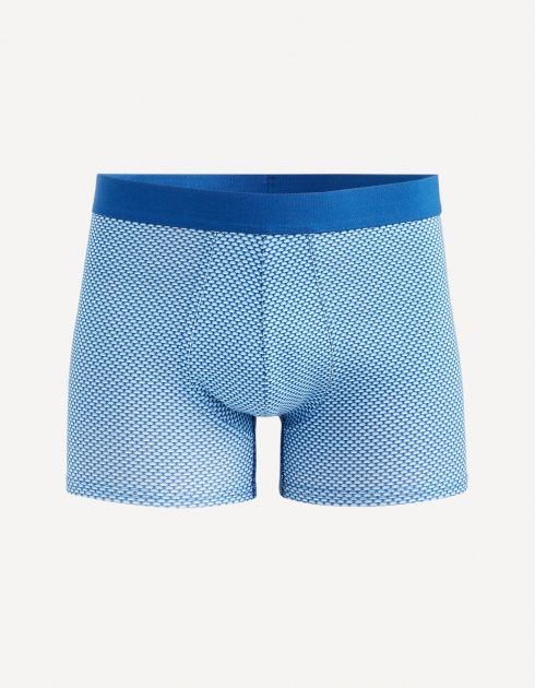 Boxer art déco coton stretch - marine