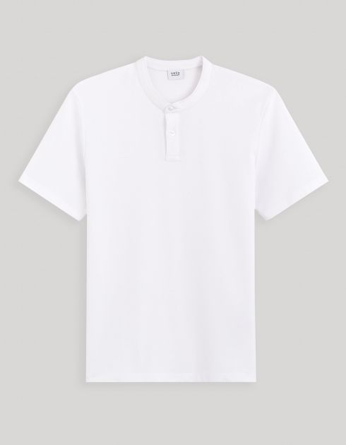 Polo col mao 100% coton - blanc