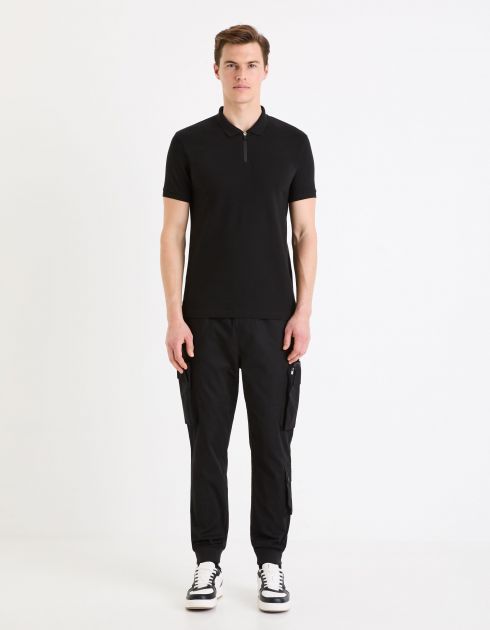 Polo piqué en coton supima stretch - noir