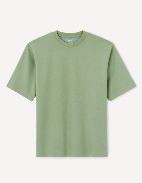 T-shirt oversize col rond - kaki