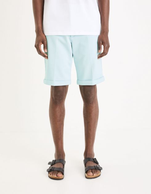 Bermuda 24h coton stretch - bleu ciel