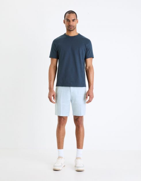Bermuda en lin - bleu clair