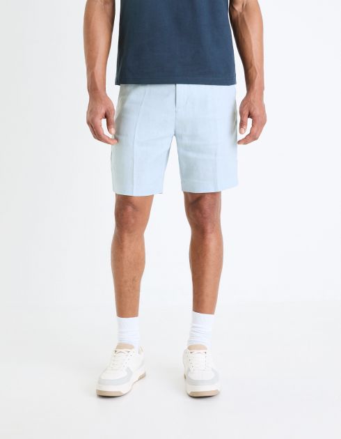 Bermuda en lin - bleu clair