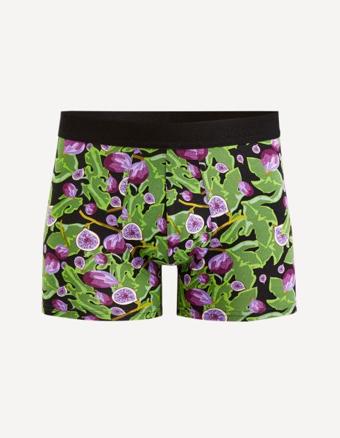 Boxer motifs figues coton stretch - bleu