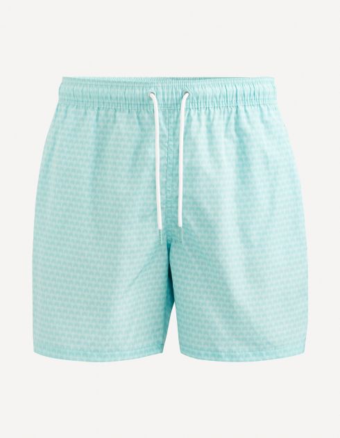 Maillot de bain motifs géométriques - bleu clair