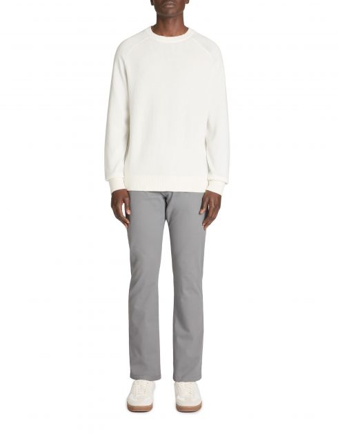 Pull col rond gauffré 100% coton - beige
