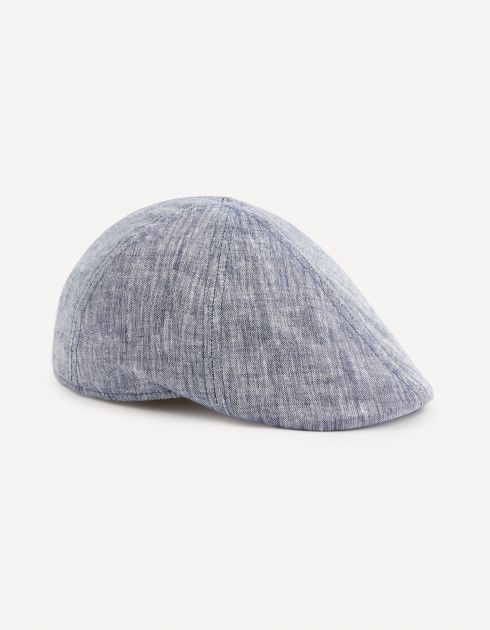 Béret golfeur 100% lin - bleu