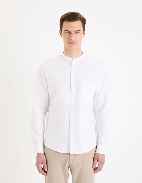 Chemise regular en coton - blanc