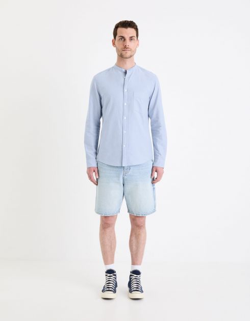 Chemise regular en coton - bleu clair