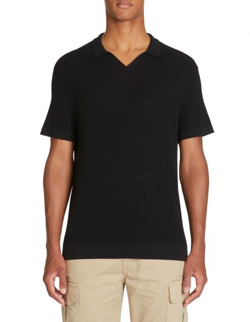 Polo regular en maille milano - noir