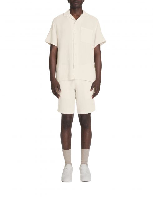 Bermuda en gaze de coton - beige