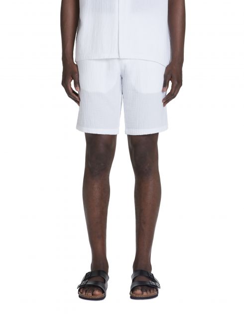 Bermuda en gaze de coton - blanc