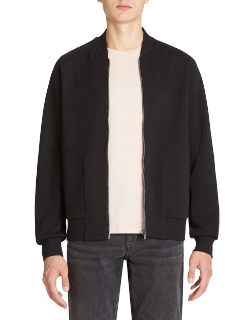 Sweat zippé regular coton mélangé - noir