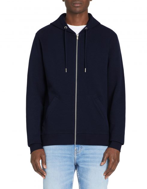 Sweat à capuche 100% coton - marine