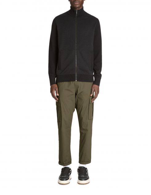 Gilet zippé col montant 100% coton - noir