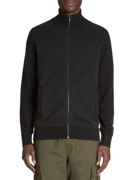 Gilet zippé col montant 100% coton - noir
