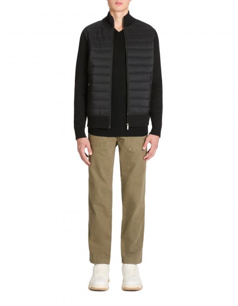 Veste blouson col montant en coton mélangé - noir