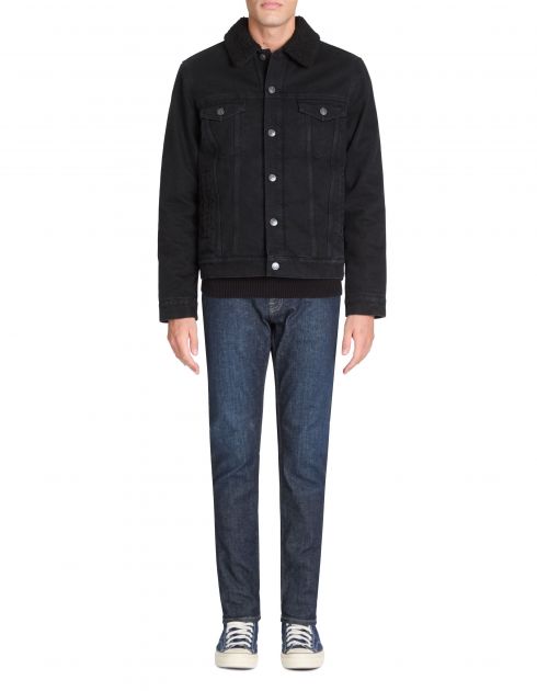 Trucker denim col chemise - noir