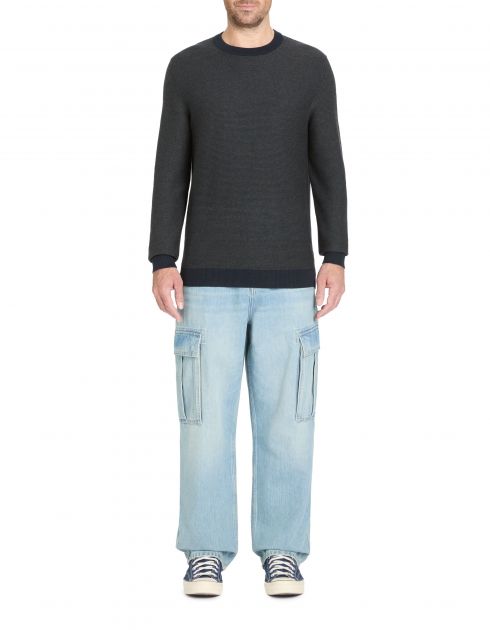 Pull col rond 100% coton - marine