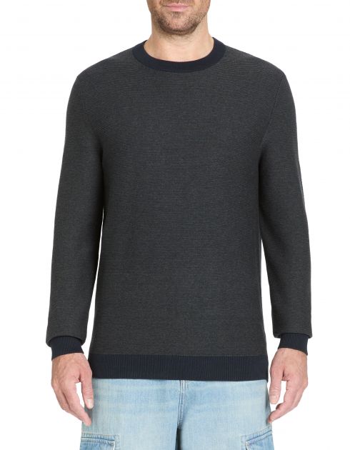 Pull col rond 100% coton - marine