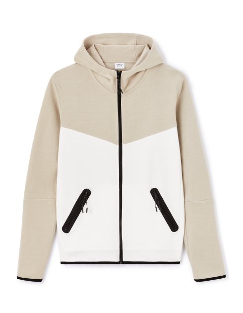 Vest zippé à capuche skinny 100% coton - beige
