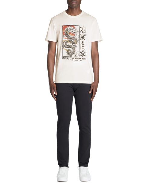 T-shirt straight col rond 100% coton - blanc