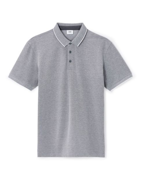 Polo regular en coton mélangé - bleu