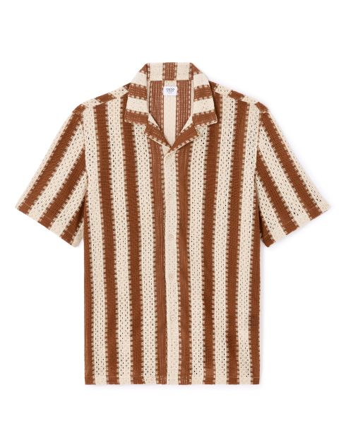 Chemisette en crochet en coton mélangé - marron
