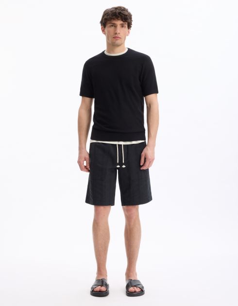 T-shirt straight col rond 100% coton - noir