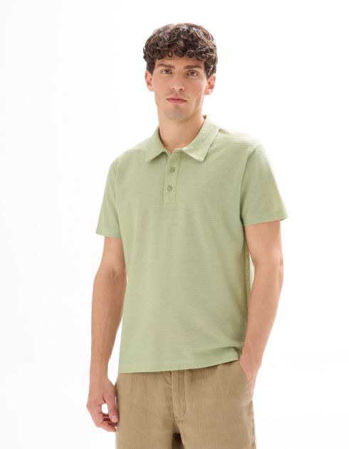 Polo regular en jersey uni - sauge