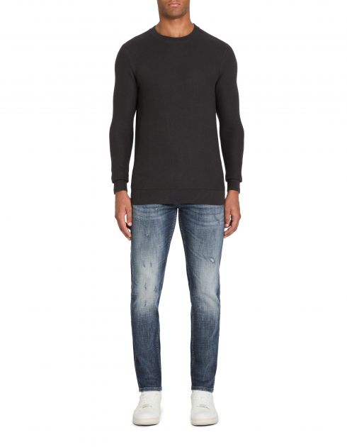 Pull col rond 100% coton - gris