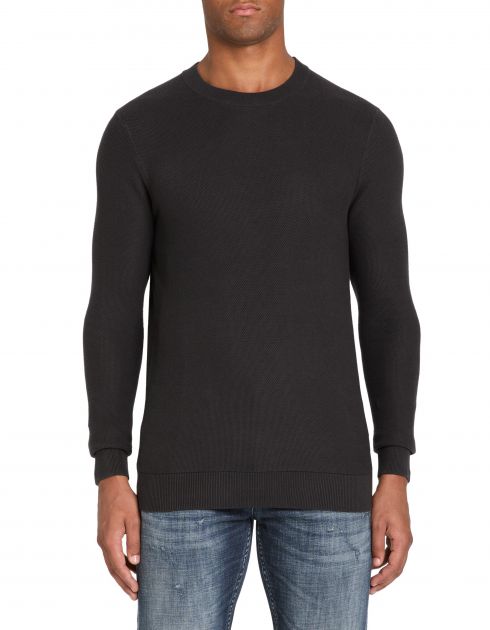 Pull col rond 100% coton - gris