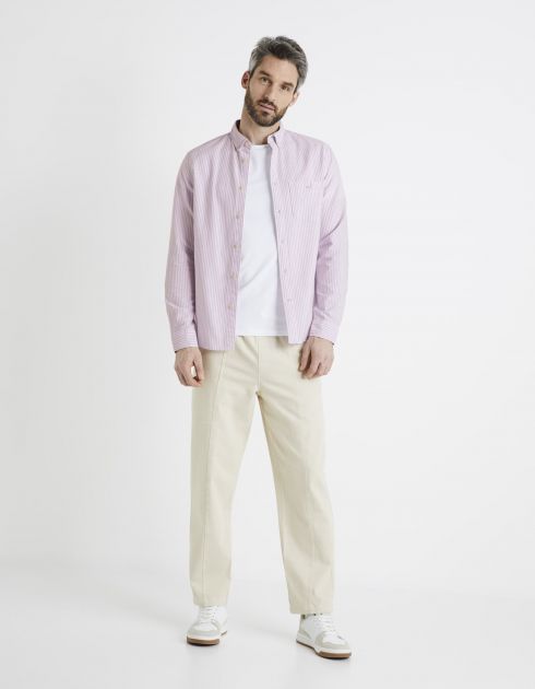 Chemise regular oxford 100% coton - mauve