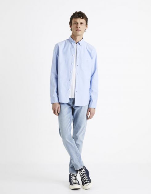 Chemise regular oxford 100% coton - bleu ciel