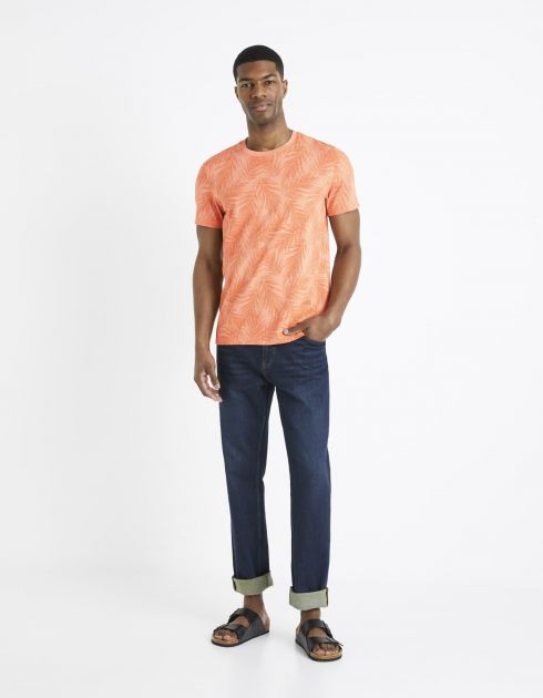 T-shirt col rond 100% coton - terracotta